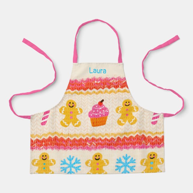 Personalized Gingerbread Baking Apron (Front)