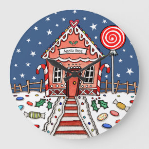 Personalized Gingerbread House Acrylic Clock
