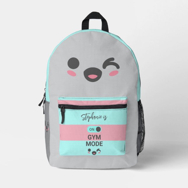Personalized Girl On Gym Mode Fun Cute Sport Printed Backpack (Front)