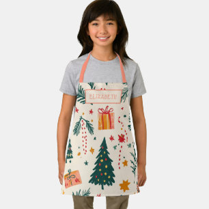 Personalized Girls Christmas Baking  Apron