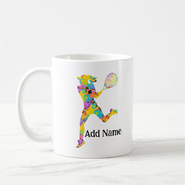 Personalized Girls Tennis Double Sided Mug Gift (Left)