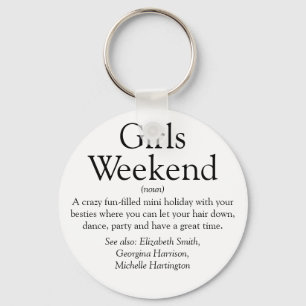 Personalized Girls Weekend Definition Photo Key Ring
