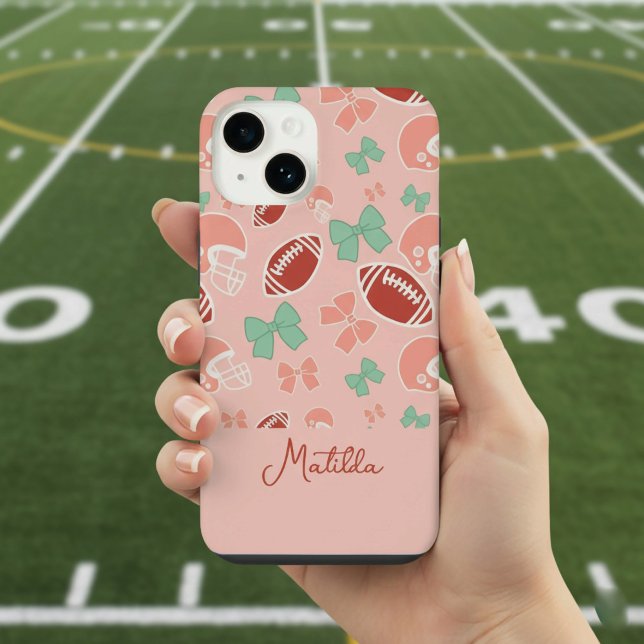 Personalized Girly Football Bow Pattern Phone Case (Creator Uploaded)