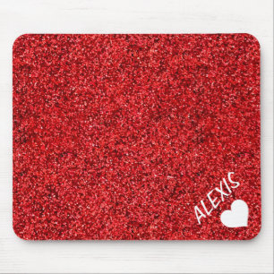 PERSONALIZED GIRLY GLITTER WITH NAME MOUSE MAT