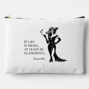 Personalized Glam Style Quote Design  Accessory Pouch