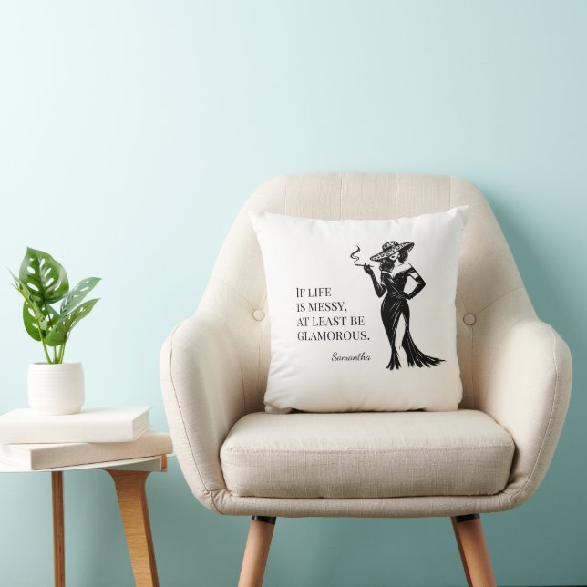 Personalized Glam Style Quote Design  Cushion