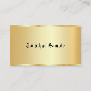 Personalized Glamour Faux Gold Template Old Text Business Card