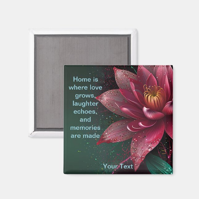 Personalized Glitter Flower Fridge Magnet (Front/Back)