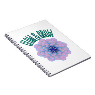 Personalized Glow & Grow Aesthetic Floral Quote Notebook