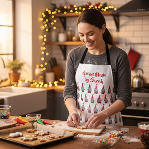 Personalized Gnome Made Christmas Holiday Apron