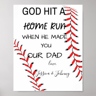 Personalized God hit a home run when he made you Poster
