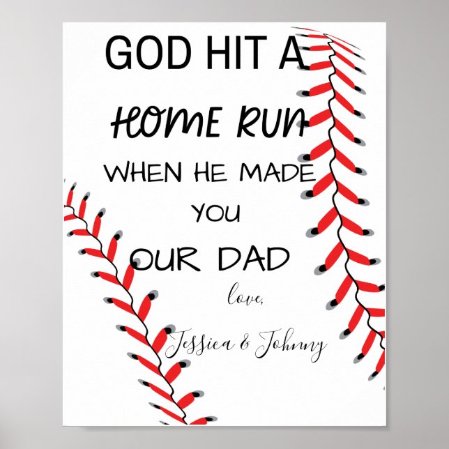 Personalized God hit a home run when he made you Poster (Front)