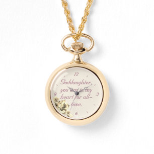 Personalized Goddaughter Necklace Watch