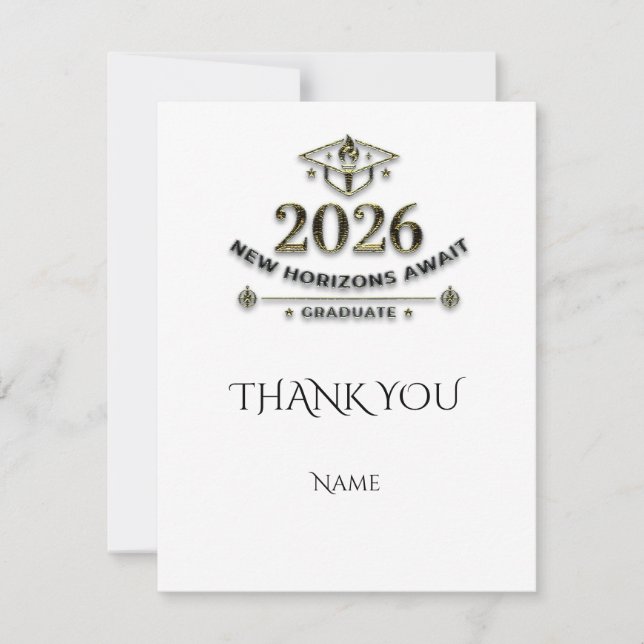 Personalized Gold 2026 Thank You Card (Front)