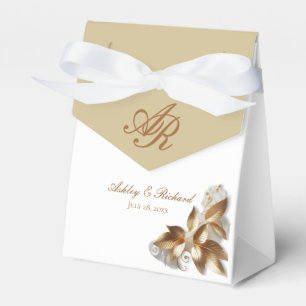 Personalized Gold Botanical Wedding Favour Box