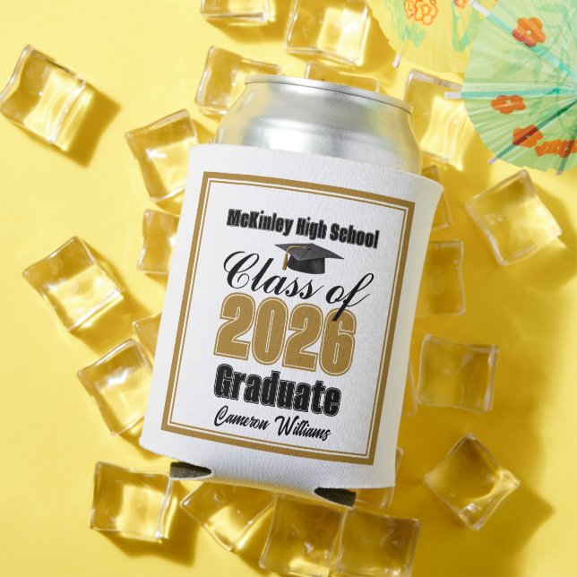 Personalized Gold Class of 2026 Graduation Party Can Cooler (In Situ Summer)