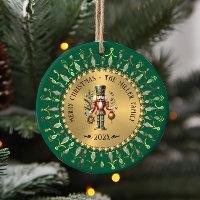 Personalized Gold Green Christmas Nutcracker