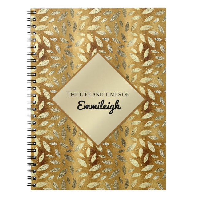 Personalized Gold Leaves Journal (Front)