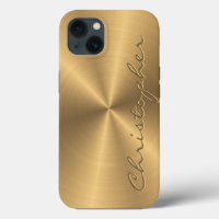 Personalized Gold Metallic Radial Texture