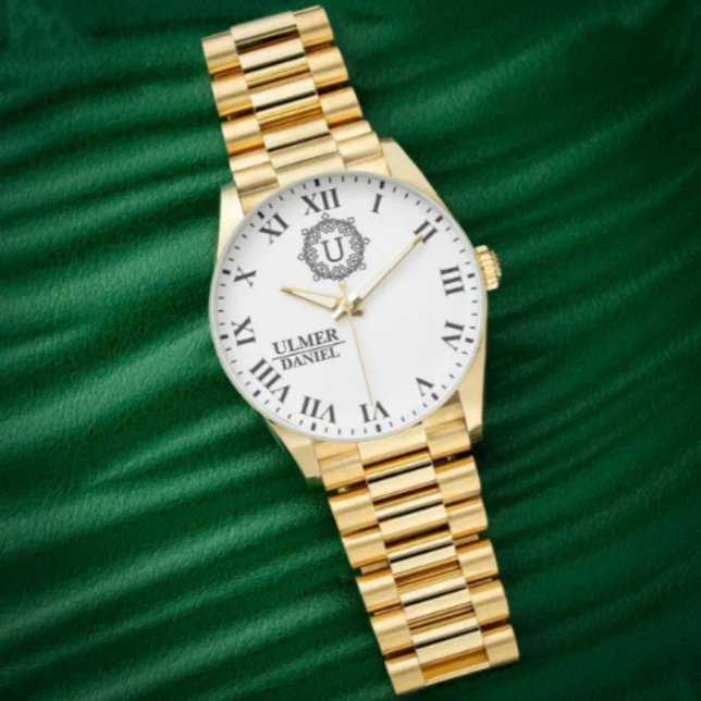Personalized Gold Roman Numeral Luxury Custom Time Watch (Creator Uploaded)