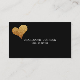 Personalized Gold Shiny Heart Glitter Vip Business Card