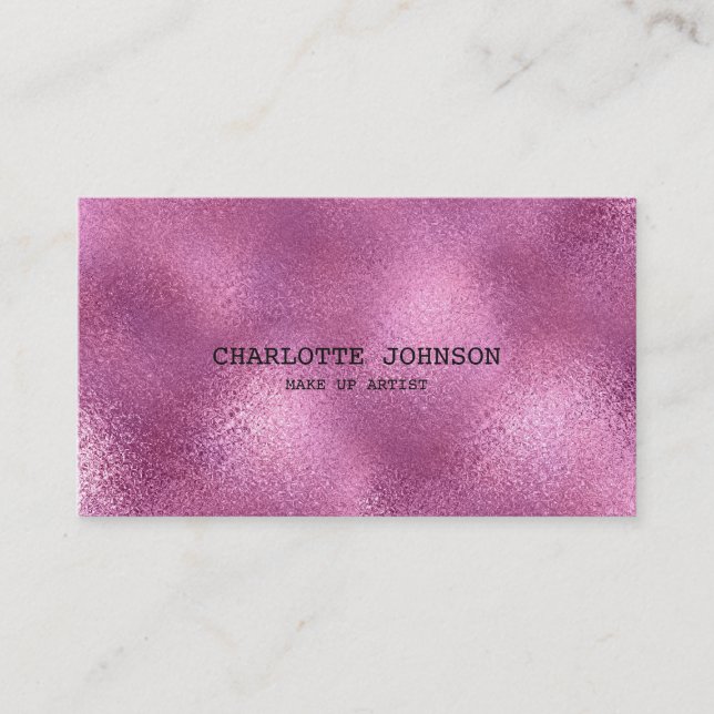 Personalized Gold Shiny Metallic Pink Vip Card (Front)