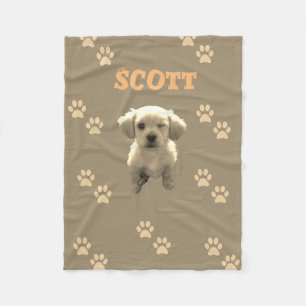 personalized golden dog blanket with custom name