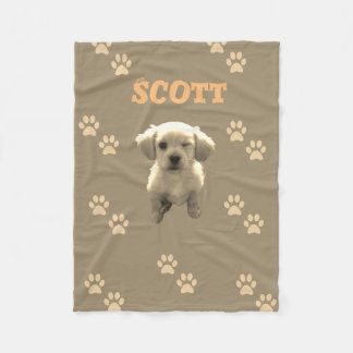 personalized golden dog blanket with custom name