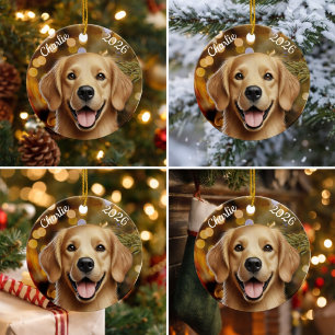 Personalized Golden Retriever Christmas Ornament 