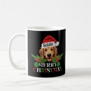 Personalized Golden Retriever Merry Christmas Coffee Mug