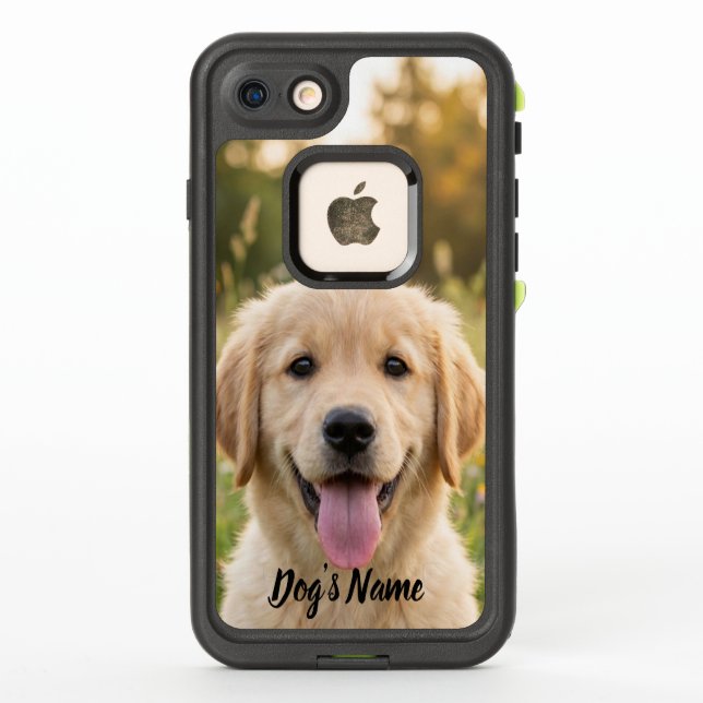 Personalized Golden Retriever Photo and Name  LifeProof iPhone Case (Back)