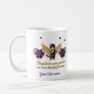 Personalized golden winged cat coffee mug