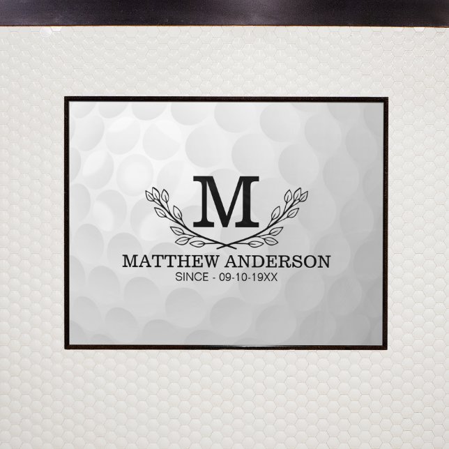 Personalized Golf Ball Pattern Name Monogram Age Poster (Creator Uploaded)