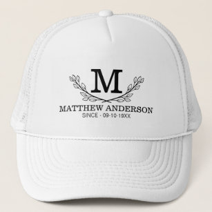 Personalized Golf Ball Pattern Name Monogram Age Trucker Hat
