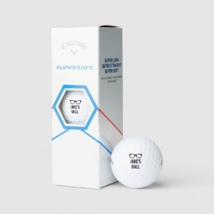 Personalized golf ball set with spectacles logo