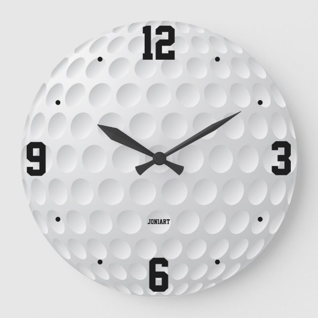 Personalized Golf Ball Sports Fan Home Decor Large Clock (Front)