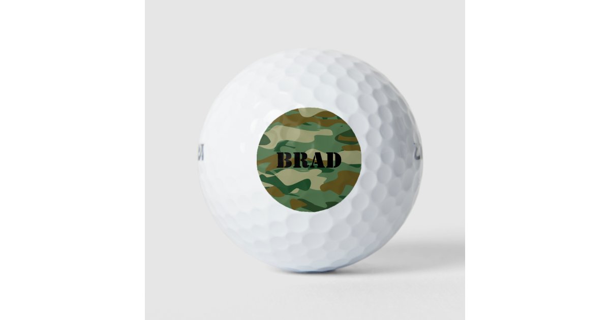 Personalized golf balls with green army camo color Zazzle.co.uk