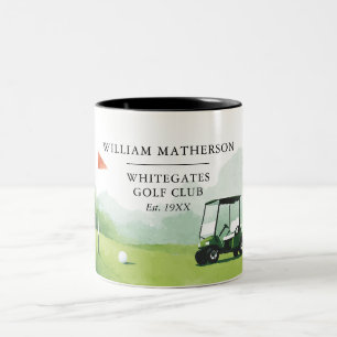 Personalized Golf Buggy Club Name Two-Tone Coffee Mug