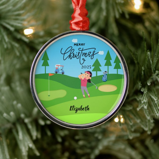 Personalized Golf Christmas Ornament for Her (Tree)