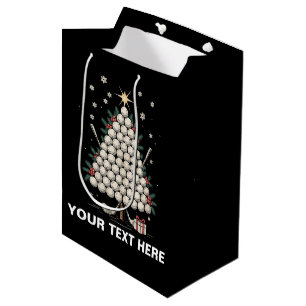 Personalized Golf Christmas Tree Equipment Family Medium Gift Bag