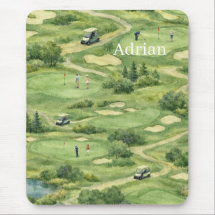 Personalized golf course mouse mat