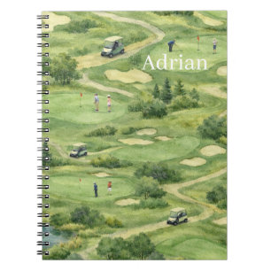 Personalized golf course notebook
