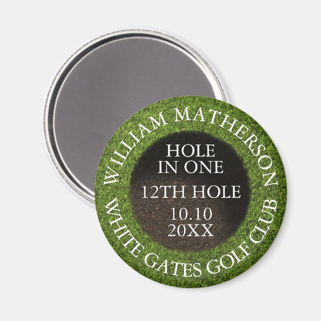 Personalized Golf Hole in One Award Magnet (Front/Back)