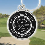 Personalized Golf Hole in One Black And White Key Ring<br><div class="desc">Personalize the name,  location hole number and date to create a great keepsake to celebrate that fantastic hole in one. Designed by Thisisnotme©</div>