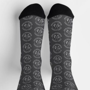 Personalized Golf Monogram Pattern grey Socks