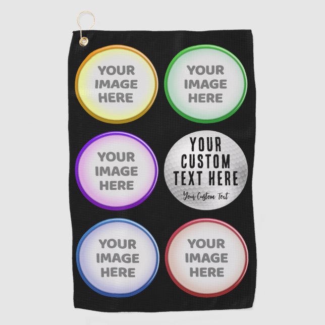 Personalized Golf Photo Collage Gift Towel (Front)