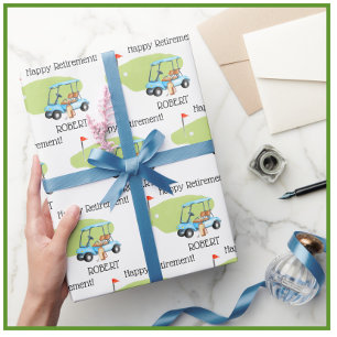 Personalized Golf Retirement Name  Wrapping Paper