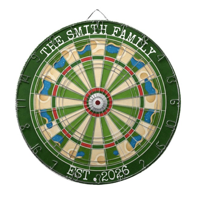 Personalized Golf Style Family Dartboard EST 2026 (Front)