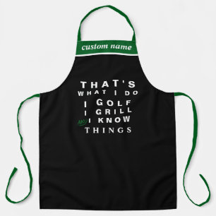 Personalized Golfer Grill Chef Apron   BBQ Gift
