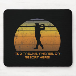 Personalized Golfing Fan Golf Retro Sunset Vintage Mouse Mat